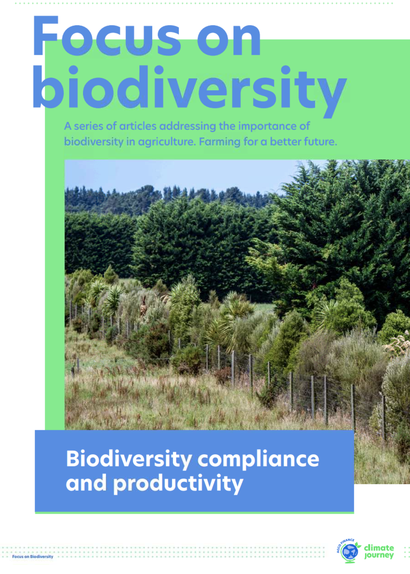 Focus on biodiversity: Biodiversity compliance and productivity